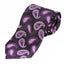 Mens Dark Purple With Mixed Purples Floating Paisley Patterned 8cm Neck Tie