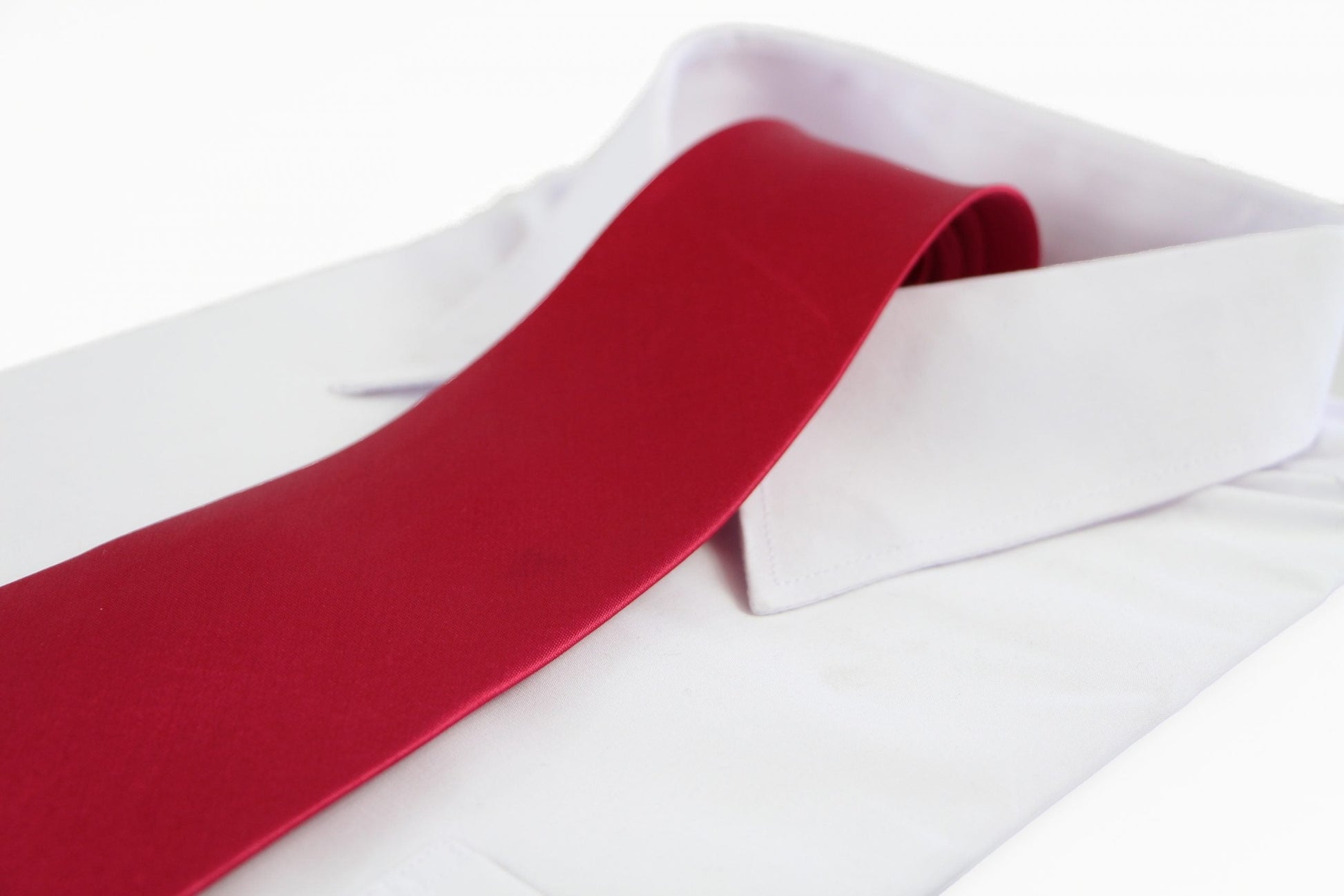 Mens Dark Red 10cm Plain Neck Tie