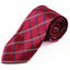 Mens Dark Red And Navy Striped Patterned 8cm Neck Tie