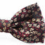 Mens Dark Red Brown Floral Patterned Bow Tie