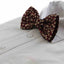 Mens Dark Red Brown Floral Patterned Bow Tie