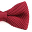 Mens Dark Red Cross-Hatched Knitted Bow Tie