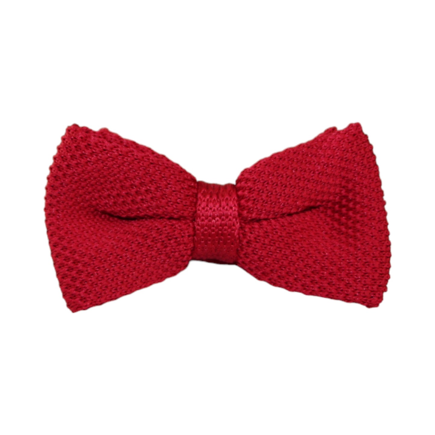 Mens Dark Red Cross-Hatched Knitted Bow Tie