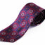 Mens Dark Red & Navy Squares & Circles Patterned 8cm Neck Tie