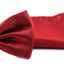 Mens Dark Red Plain Coloured Checkered Bow Tie & Matching Pocket Square Set