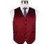 Mens Dark Red Plain Vest Waistcoat