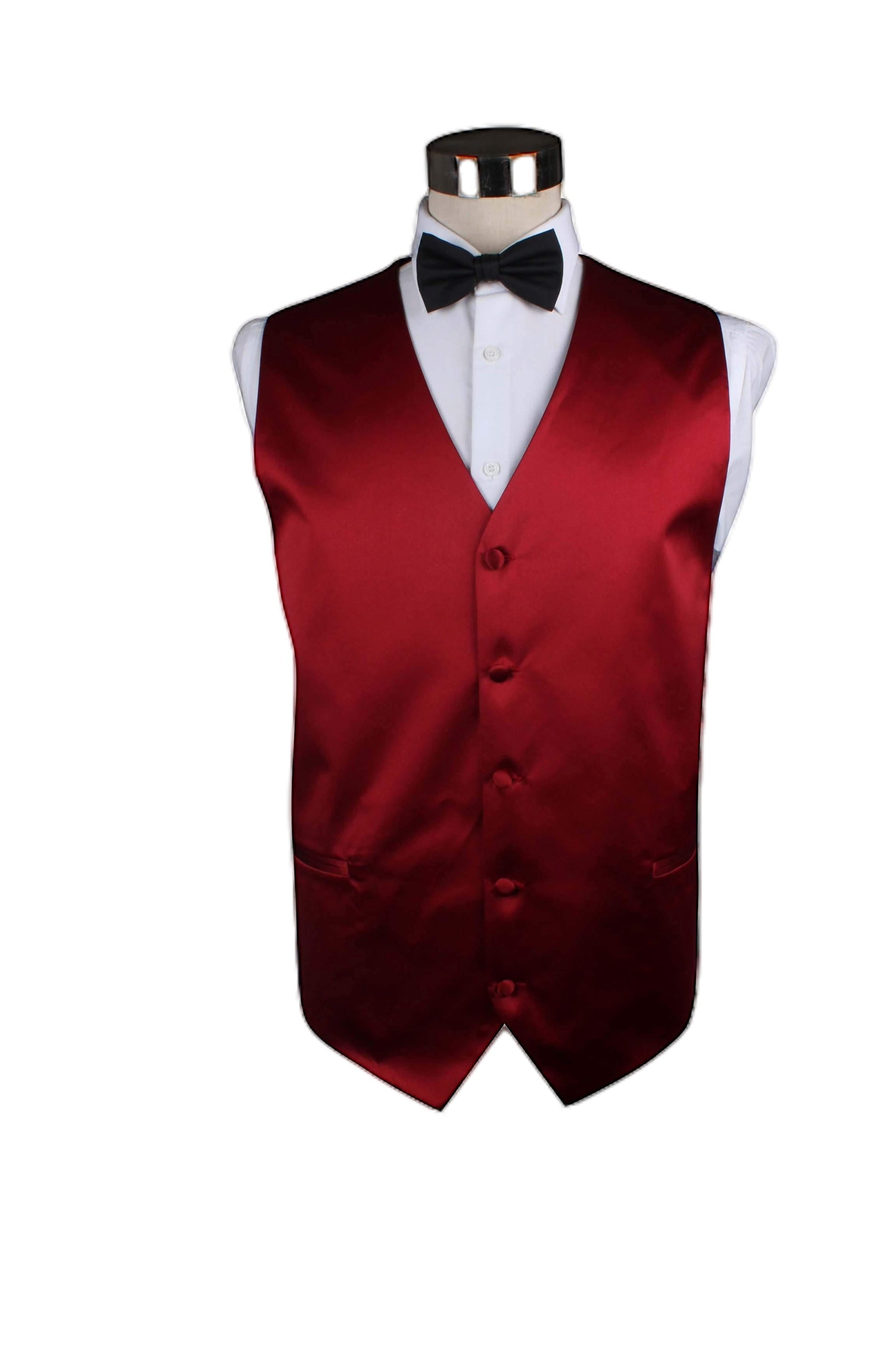 Mens Dark Red Plain Vest Waistcoat