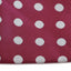 Mens Dark Red & Silver Polka Dot Silk Pocket Square