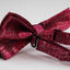 Mens Dark Red Sparkly Glitter Patterned Bow Tie