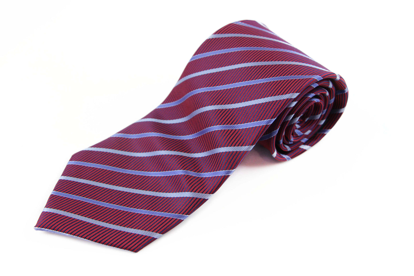 Mens Dark Red Striped 8cm Patterned Neck Tie