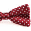 Mens Dark Red With White Small Polka Dot Patterned Bow Ties