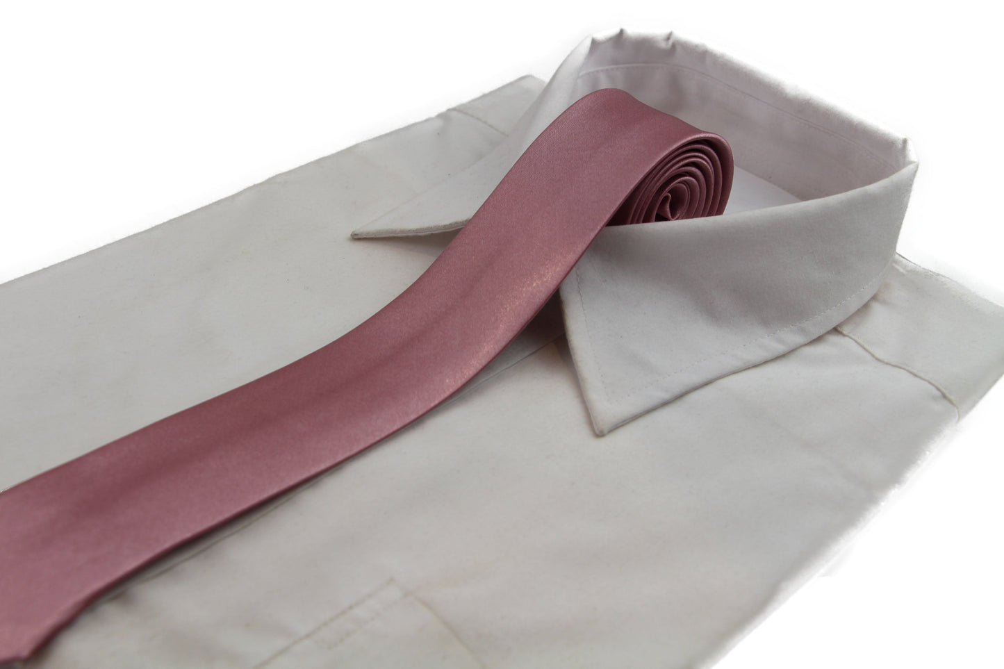 Mens Dusty Pink 5cm Skinny Plain Neck Tie
