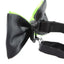 Mens Fluro Green Two Tone Layered Bow Tie