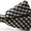 Mens Gold & Black Checkered Cotton Bow Tie
