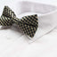 Mens Gold & Black Checkered Cotton Bow Tie