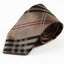 Mens Gold, Black & Dark Red Plaid Striped Patterned 8cm Neck Tie