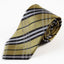 Mens Gold, Brown & Black Plaid Striped Patterned 8cm Neck Tie