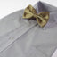 Mens Gold Disco Shine Checkered Patterned Bow Tie