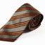 Mens Gold & Orange Striped Patterned 8cm Neck Tie