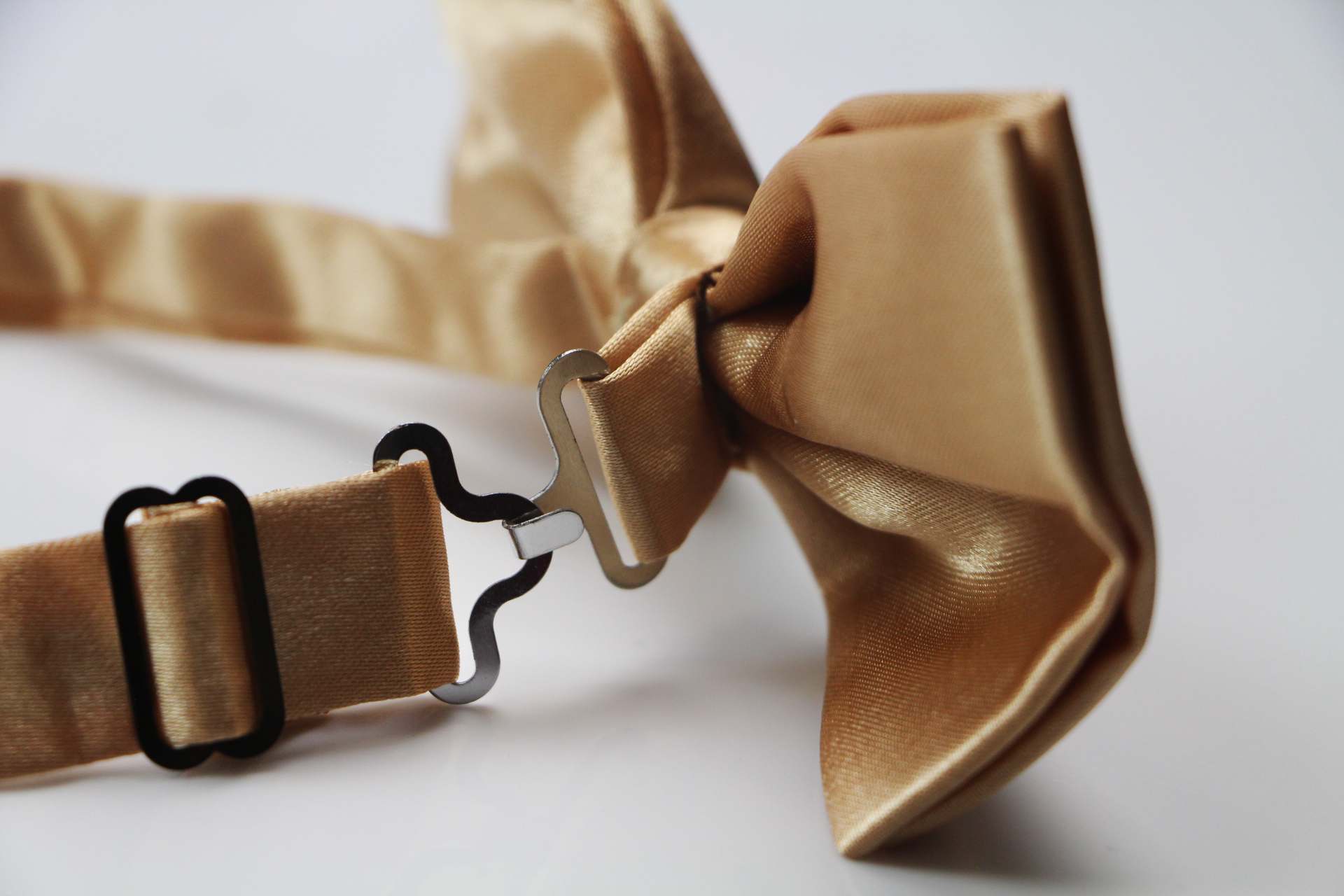 Mens Gold Solid Plain Colour Bow Tie