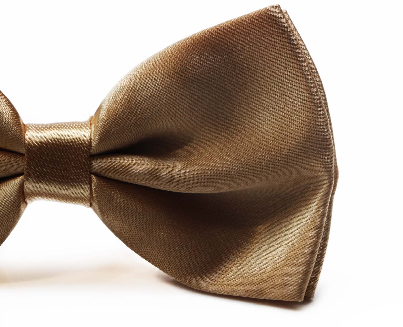 Mens Gold Solid Plain Colour Bow Tie