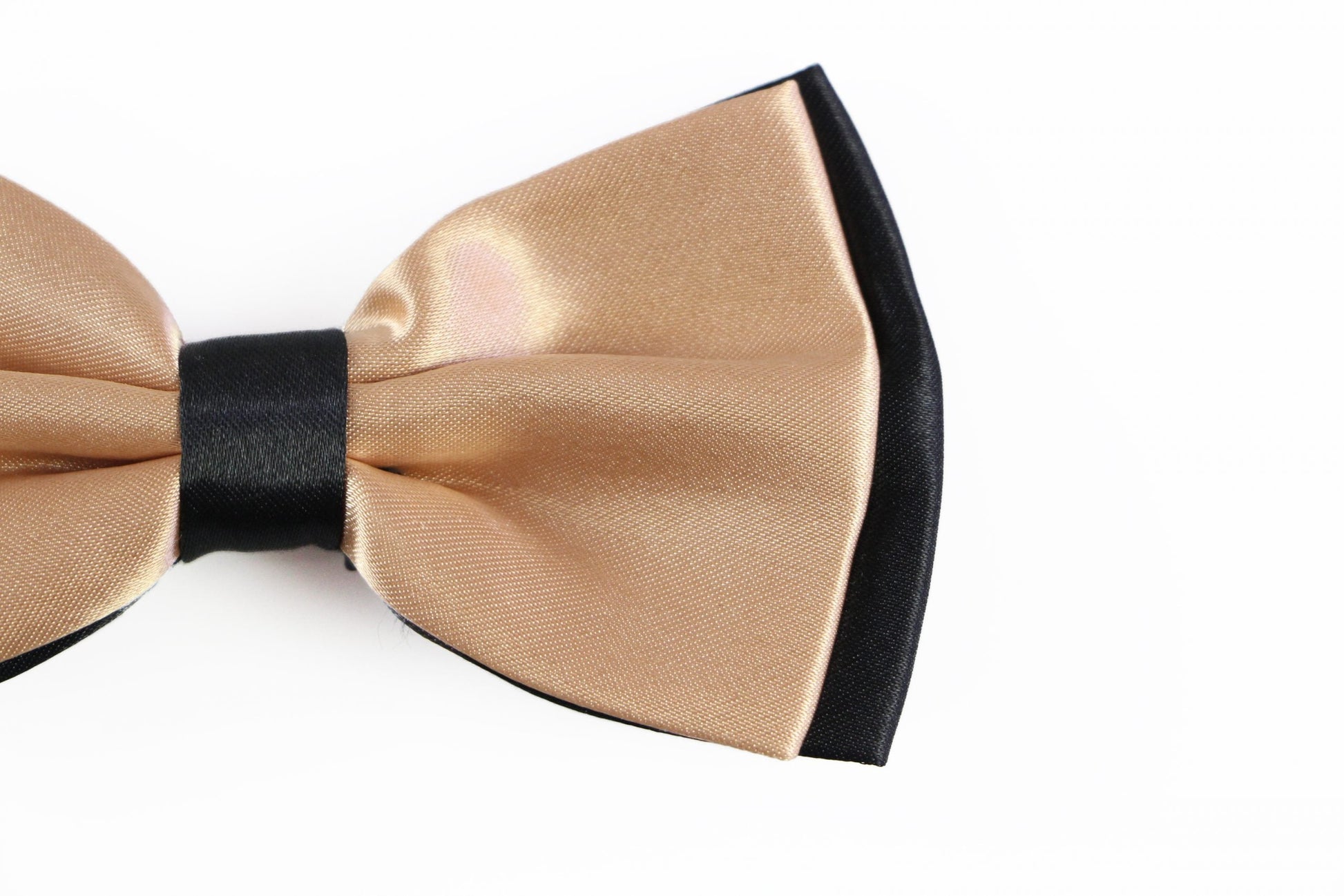 Mens Gold Two Tone Layered Bow Tie