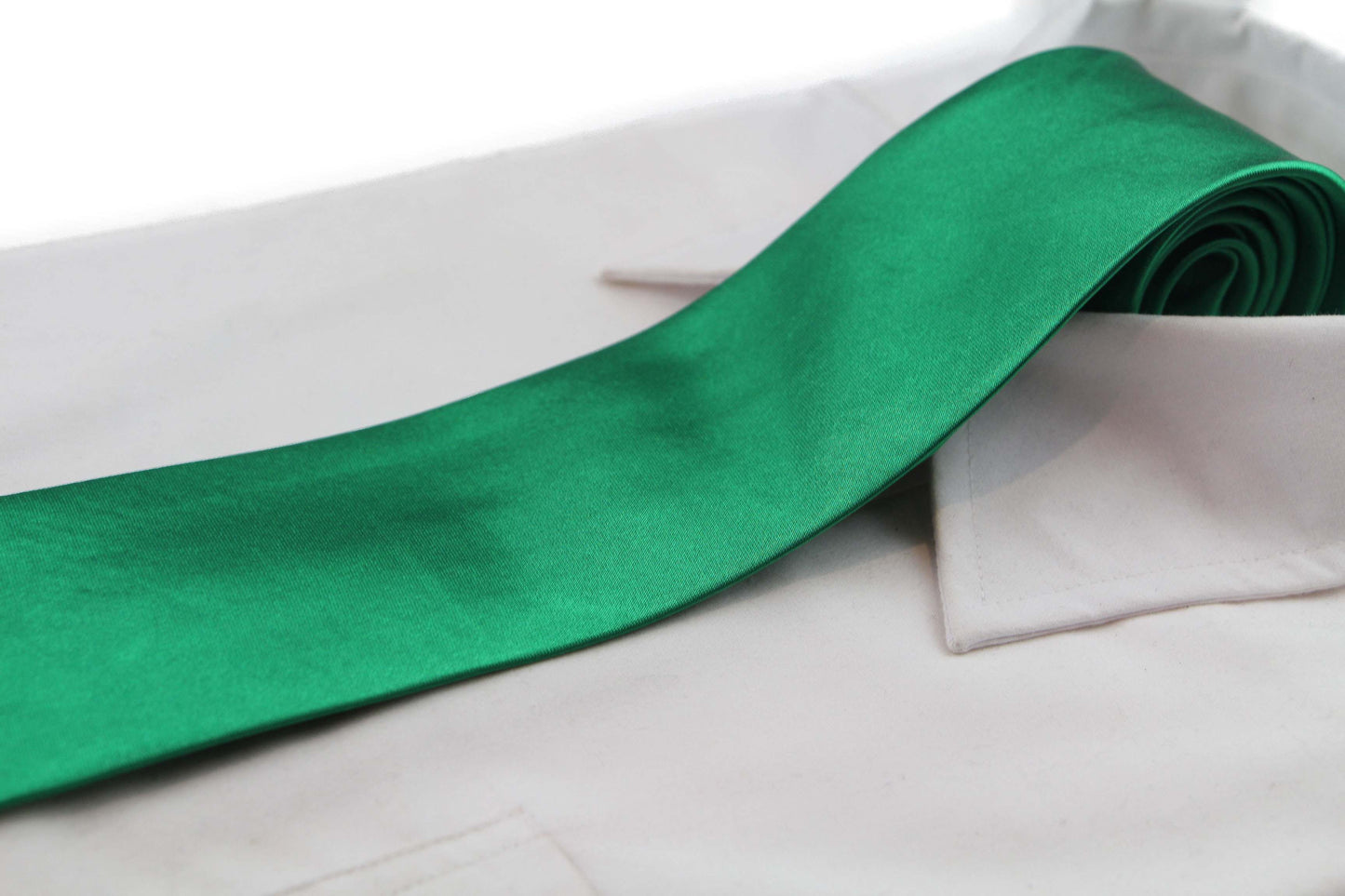 Mens Green 8cm Plain Neck Tie