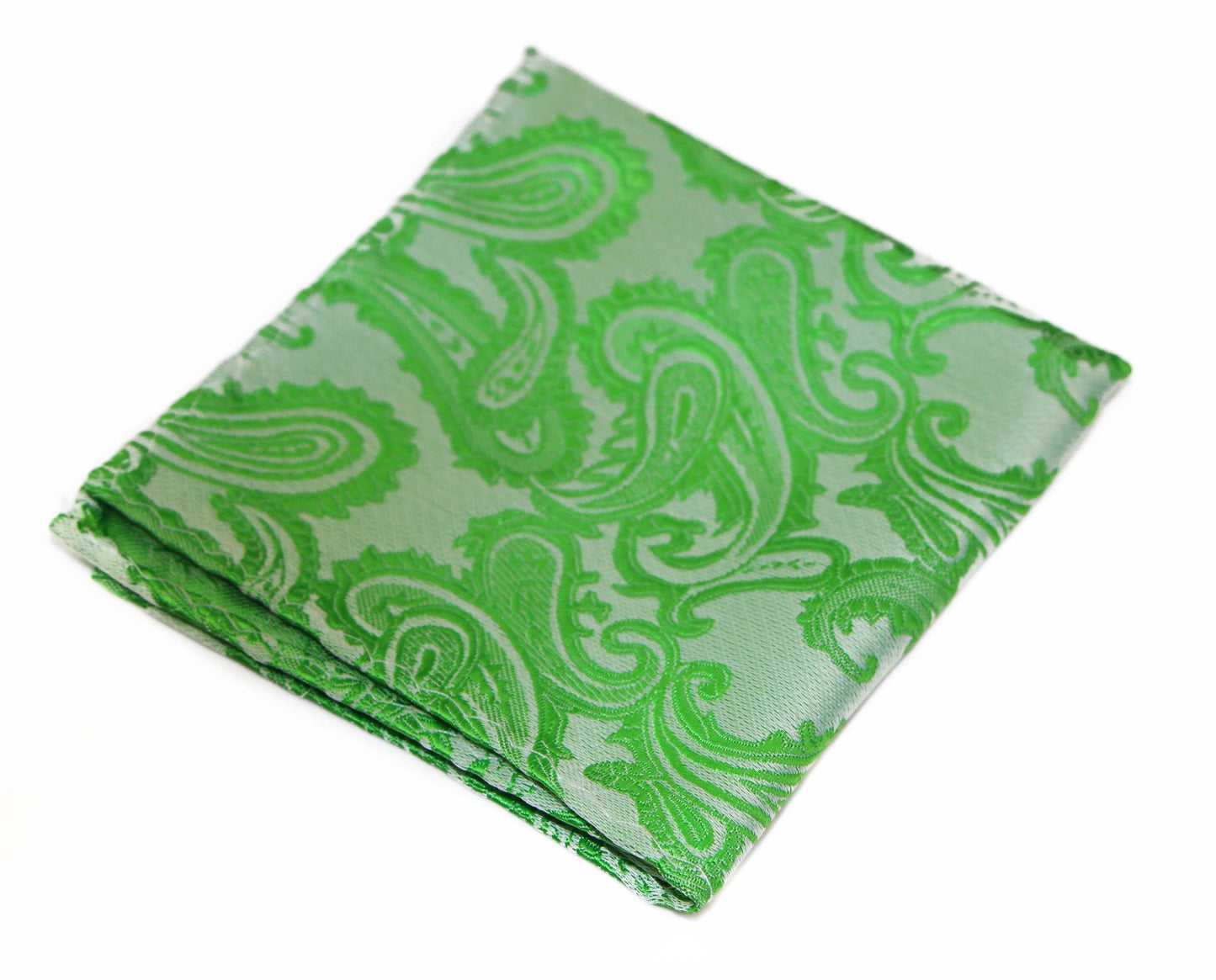 Mens Green Paisley Pocket Square