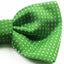 Mens Green Plain Coloured Bow Tie With White Polka Dots
