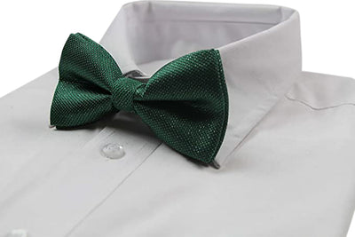 Mens Green & Silver Patterned Bow Tie