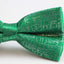 Mens Green Sparkly Glitter Patterned Bow Tie
