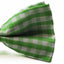 Mens Green & White Plaid Patterned Tinsel Bow Tie