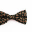 Mens Green With Cream & Red Flowers Cotton Bow Tie & Pocket Square Set