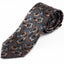Mens Grey & Burnt Orange Boho Paisley Patterned 8cm Neck Tie