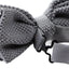 Mens Grey Cross-Hatched Knitted Bow Tie