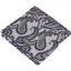 Mens Grey & Gunmetal Paisley Pocket Square