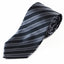 Mens Grey & Gunmetal Striped Patterned 8cm Neck Tie