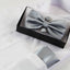 Mens Grey Matching Bow Tie, Pocket Square & Cuff Links Set