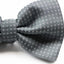 Mens Grey Plain Coloured Bow Tie With White Polka Dots
