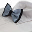 Mens Grey Two Tone Layered Bow Tie