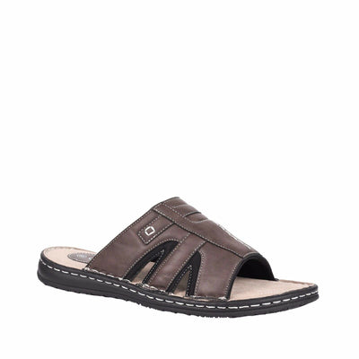 Mens Grosby Jacky Brown Black Sandal Summer Thongs Shoes Slip On Summer Sandals