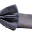 Mens Gunmetal Plain Coloured Checkered Bow Tie & Matching Pocket Square Set