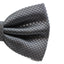 Mens Gunmetal Plain Coloured Large Patterned Checkered Bow Tie