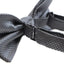 Mens Gunmetal Plain Coloured Large Patterned Checkered Bow Tie