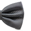 Mens Gunmetal Plain Coloured Large Patterned Checkered Bow Tie