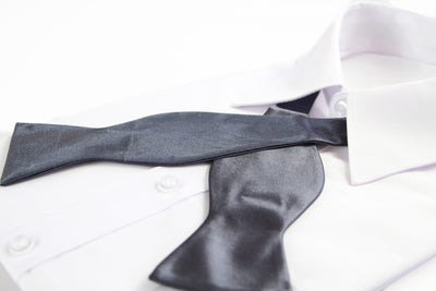 Mens Gunmetal Self Tie Bow Tie
