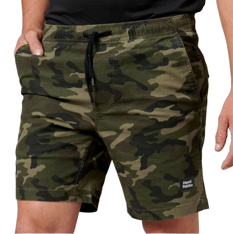 Mens Hard Yakka 3056 Camo Active Shorts Camouflage Y05163