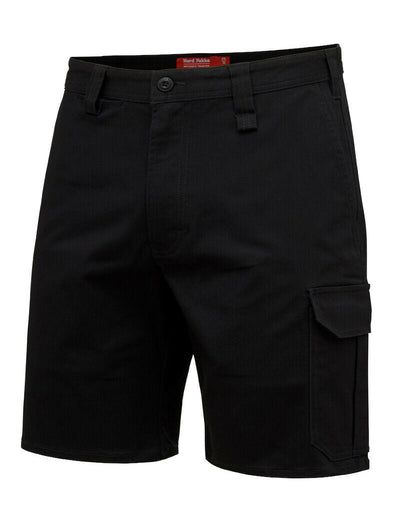 Mens Hard Yakka Core Basic Stretch Drill Cargo Short Black Y05067