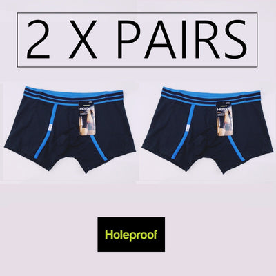 Mens Holeproof Heroes Trunks Underwear Undies Jocks Black Blue Microfibre Soft M