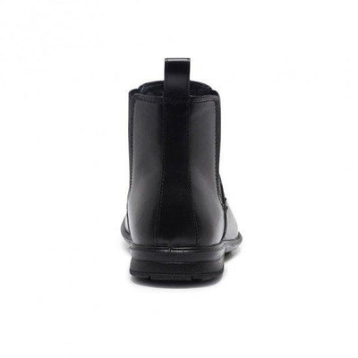 Mens Hush Puppies Chelsea Extra Wide Black Leather Work Slip On Boots